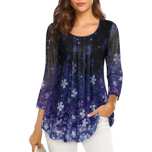 3/4 Sleeve Tunic Tops Casual