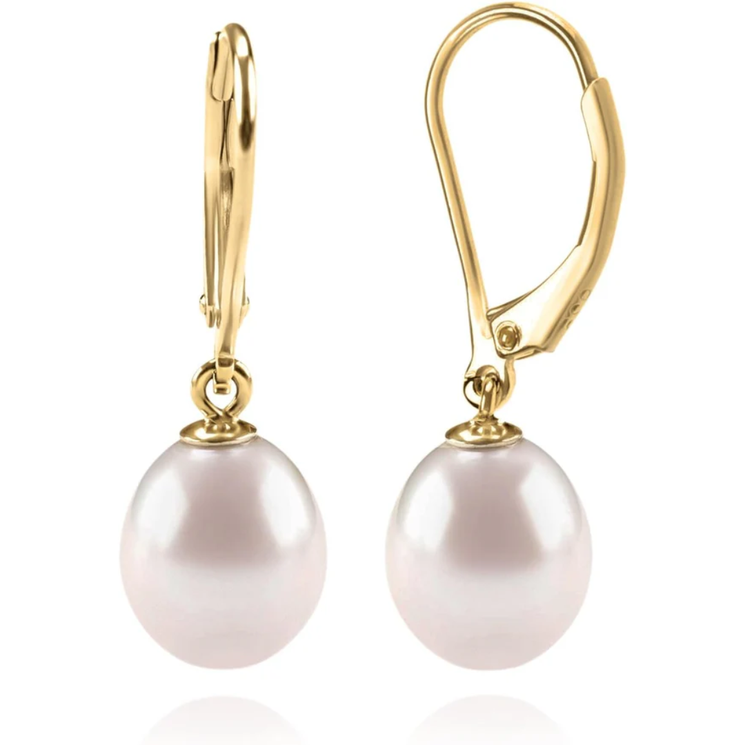 AAA+ Quality Freshwater Cultured Pearl Earrings - 6mm