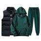 Men Vest + Hoodies + Pants 3 Piece Tracksuit Set