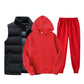 Men Vest + Hoodies + Pants 3 Piece Tracksuit Set