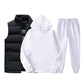 Men Vest + Hoodies + Pants 3 Piece Tracksuit Set