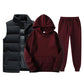 Men Vest + Hoodies + Pants 3 Piece Tracksuit Set