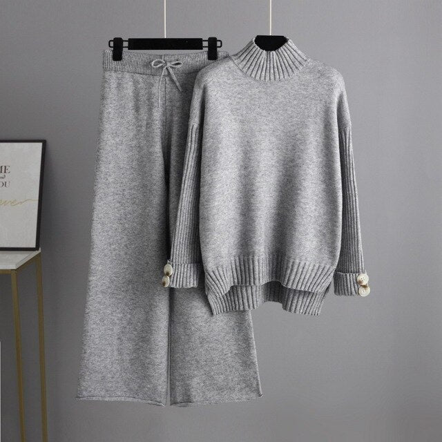 Thick Winter Woman Sweater Tracksuits